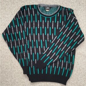 Vintage Sears Abstract Design Crewneck Sweater, Size M